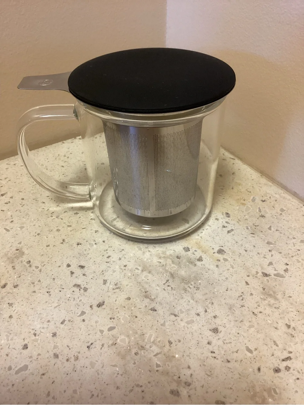 August One-Cup Infuser and Glass Mug Set - Black
